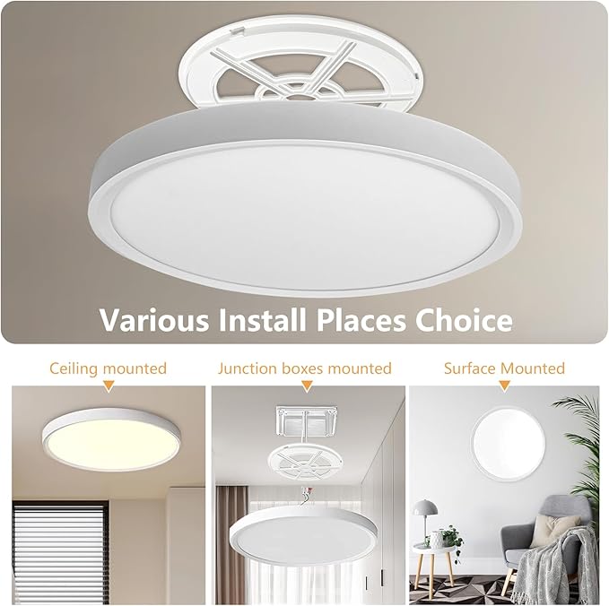 4PK 15.8 Inch Led Ceiling Light Flush Mount, 32W, 3480LM, 3000K/4000K/6000K CCT Selectable Super Slim LED Ceiling Light, Low Profile Round Flat Panel Fixture for Hallway, Bedroom,Kitchen