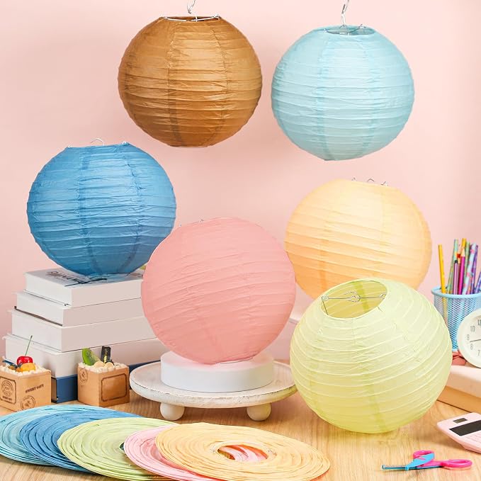 12 Pcs 10 Inch Hanging Paper Lanterns Party Decorations Boho Classroom Decor for Birthday Back to School Party Decoration for Classrooms Wedding Birthday Ceilings