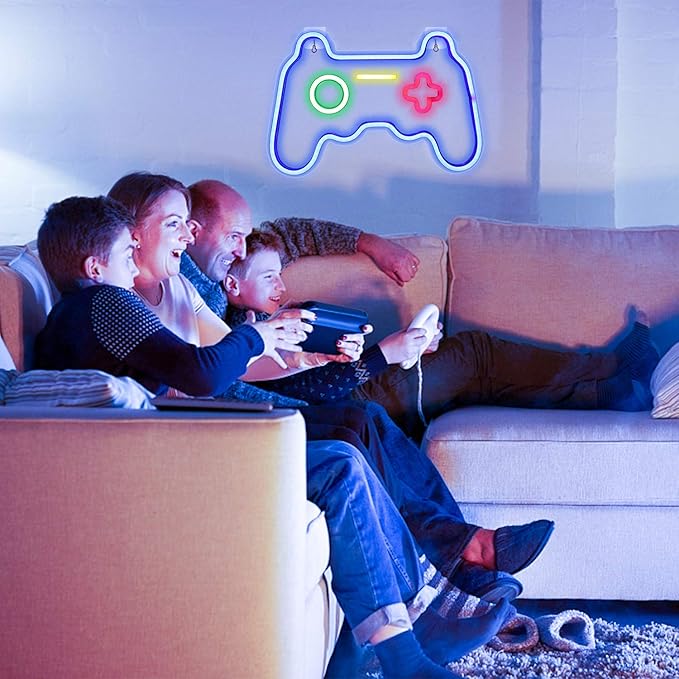 ineonlife LED Gamer Neon Sign Gaming Room Neon Signs for Game Room Wall Decor Boys Teen Bedroom Decorations Accessories and Decor Bar Party Man Cave Birthday Gifts for Teens