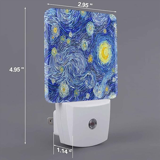 LED Night Light,Glowing Moon and Starry Sky LED Night Light Plug into Wall with Dusk to Dawn Light Sensor White Energy Efficient Nightlight for Bedroom Bathroom Hallway Living Room Kitchen