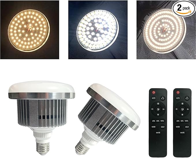 2 Pack 85W LED Soft Box Light, Photography Light Bulb 2700-6500K Remote Control Dimmable Color Temperatur, E27 Lights Photography Photo Video Studio Lighting