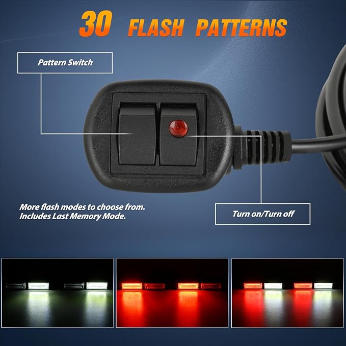 Nilight 40LED Red White Emergency Strobe Traffic Advisor Light Bar with Suction Cups Dash Safety Warning Hazard Flashing Lights Interior Front/Rear Windshield for Trucks Construction Vehicles | with Suction Cups Dash Safety Warning Hazard Flashing Ligh...