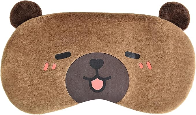 Cute Sleep Masks Cartoon Capybara Eye Mask Plush Sleeping Mask & Travel Blindfold Funny Novelty Eye Shade for Women Men (Capybara)