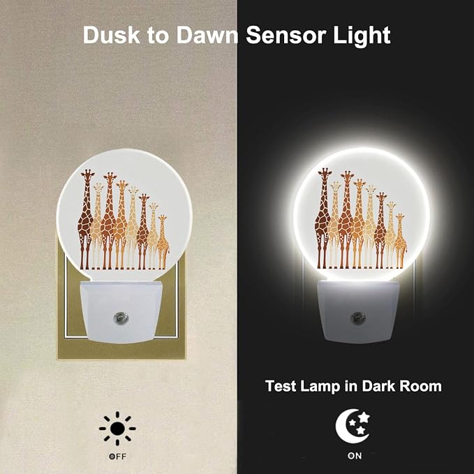 EKOBLA Giraffe Night Light, Funny Animal Night Lights Plug Into Wall with Dusk to Dawn Auto Sensor for Bathroom, Hallway and Kitchen