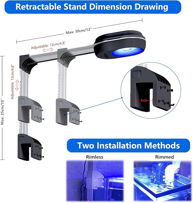 PopBloom NanoReef 65 Reef LED Light, Full Spectrum Marine Reef LED Aquarium Lighting for Soft/LPS Corals & Saltwater Fish Tanks, Built-in Timer, WiFi Phone Programmable, Sunrise Sunset