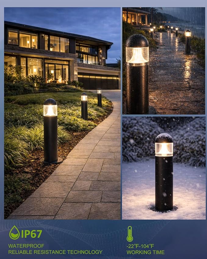 Low Voltage Landscape Lighting, 12V Long Walkway Set, 12 Pack | Quick Install Connectors, IP67 Protection, 2700K Warm White for Driveways and Garden Paths