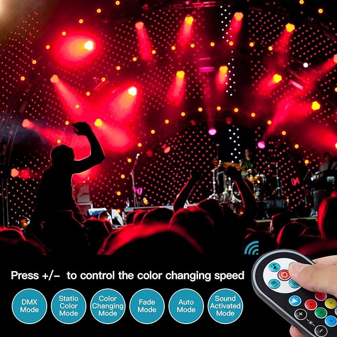 U`King Stage Lights, 36 RGB LED Par Lights, DJ Light Stage Lighting Indoor for Christmas Halloween Music Party Disco Wedding, DMX Control Sound Activated Party Light, 20 Packs