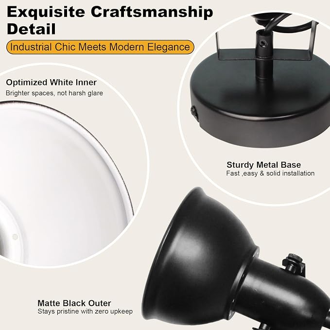 HiBay 1-Light Track Lighting Black, Directional Ceiling Wall Spotlight | Industrial LED Track Spot Light Fixture Indoor for Kitchen Bedroom Bedside, E26 Base, Bulbs Not Included