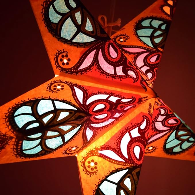 Trishul Paper Star Lantern with 12 Foot Power Cord Included