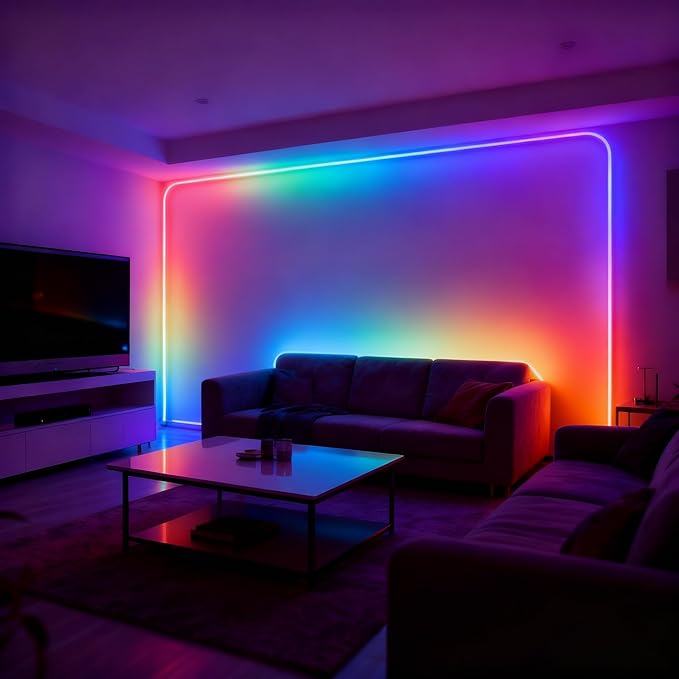 6.5ft Battery Powered neon Rope Lights, USB Portable Strip Light, Suitable for Decorating Parties, Halloween, terraces, Christmas Camping neon String Lights, Battery Powered noen Lights