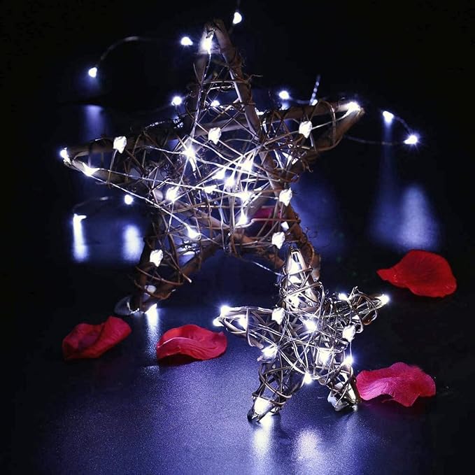 20 Pack Fairy Lights Battery Operated 7ft 20 LED Mini Fairy String Lights Waterproof Copper Wire Firefly Starry Lights for Wedding Party Mason Jars Christmas Centerpiece Table Decorations, Cool White