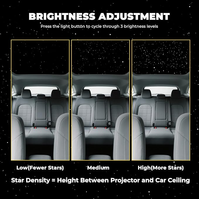 Star Lights for Car, Star Projector with Air Freshener, Ceiling Ambient Light with 6 Scents, Auto On/Off, Vent Clip Accent Light with Diffuser