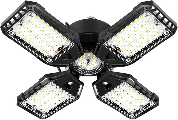 Aoretic LED Garage Lights Bulb 1 Pack -120W, 12000LM 6500K Led Shop Light with 4+1 Deformable Panels, Basement Barn Light Garages Ceiling Lights, E26/E27 for Garage, Warehouse, Shop