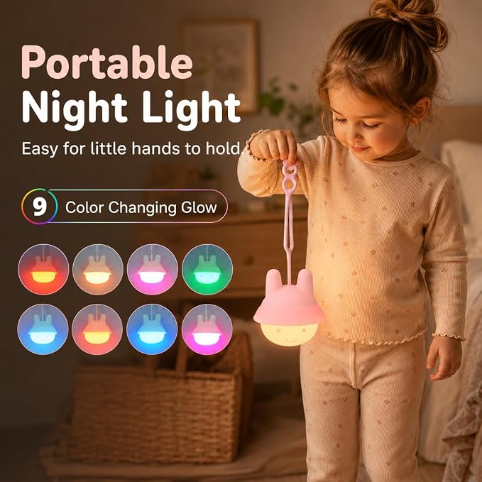 ShaArkMango Baby Night Light for Nursery, Travel Baby Essentials Must Haves | Soft Glow Car Seat Lighting for Night Driving Backseat, Rechargeable Night Lamp, Gentle Eye Caring Light for Infants Toddlers
