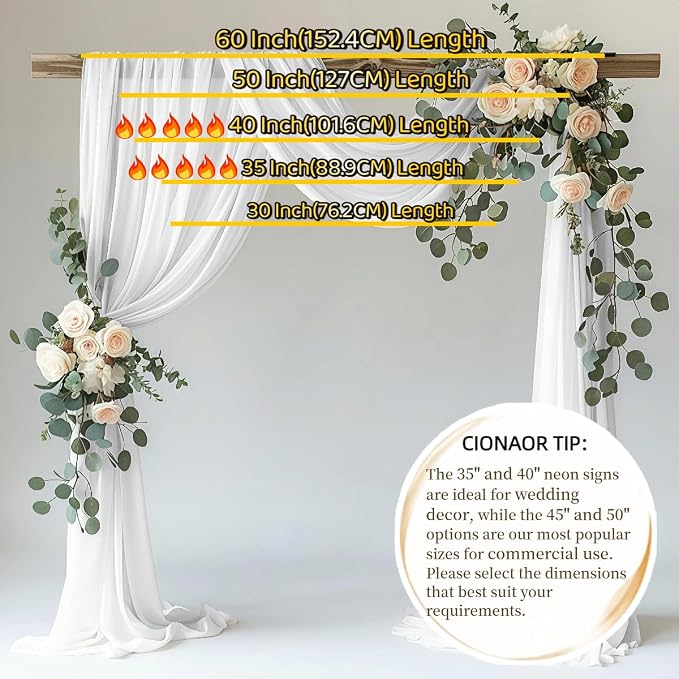 CIONAOR Custom Neon Sign, LED Wedding Backdrop Name Sign Customizable | Surname Last Name Sign for Reception & Ceremony, Dimmable Light Up Sign for Marry Me Proposal, Engagement Party Decor