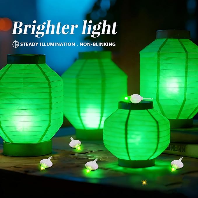 Aogist 48 Pack Small LED Lights Battery Powered Waterproof Hanging Light Last 48 Hours for Paper Lanterns,Balloons,Floral,Weddings & Festival Christmas Decorations,Green