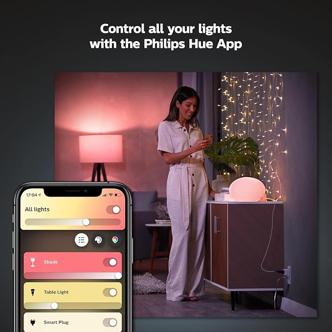 Philips Hue Smart Plug, 4-Pack , White | Turns Any Light into a Smart Light, Use with Hue App, Compatible with Alexa, Google Assistant, and Apple HomeKit