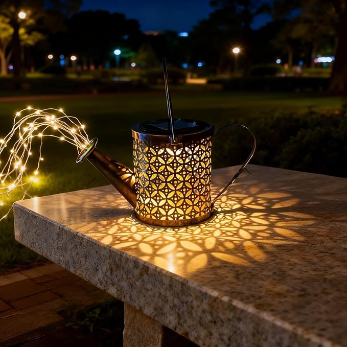 Solar Watering Can Light - Solar Yard Decorations Outdoor,Garden Decor Lights for Yard,IP65 Waterproof Hanging Lantern Lights,Outside Garden Flower Bed Decor Light for Moms Birthday 2PCS