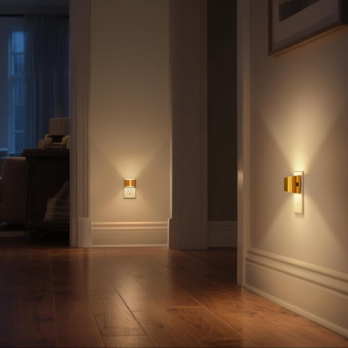 Night Light, Night Lights Plug into Wall, Adjustable, 3000K | 3 Level Brightness Adjustable Night Light, Dusk to Dawn Sensor, Nightlights for Adults, Bedroom, Bathroom, Hallway, 4 packs
