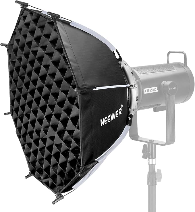 NEEWER 22"/55cm Octagonal Softbox, Quick Release Bowens Mount Nylon Soft Box with Honeycomb Grid Light Diffusers Bag for RGB CB60 CB60B CB200B MS60B MS60C MS150B S101-300W/400W Pro Vision 4 Q4, NS22P | Nylon, with Honeycomb Grid, Light Diffusers, Bag, ...
