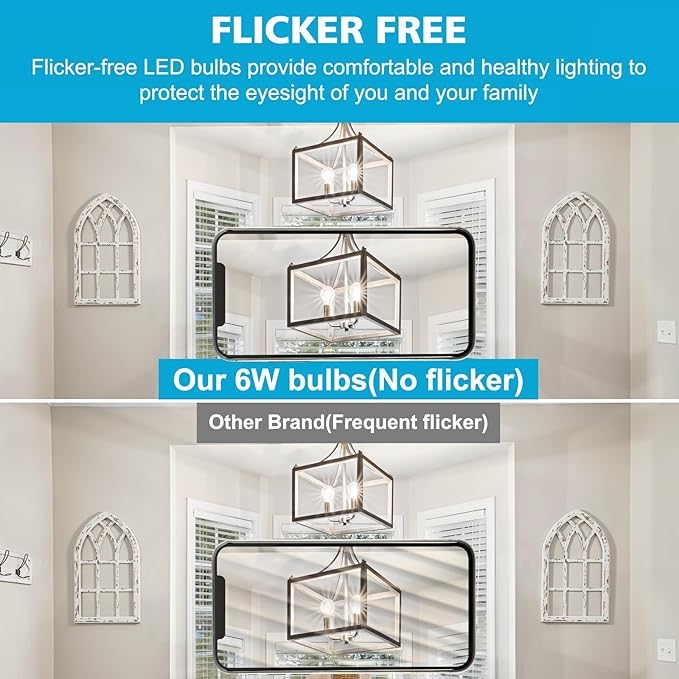 Ascher 60 Watt Equivalent, E26 LED Filament Light Bulbs, Daylight White 4000K, Non-Dimmable, Classic Clear Glass, A19 LED Light Bulb with 80 CRI, Pack of 12