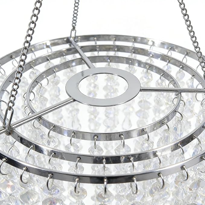 Sparkling Iridescent Beaded Chandeliers 8.6 inches Diameter for Wedding Centerpiece Living Room Bedroom Event Party