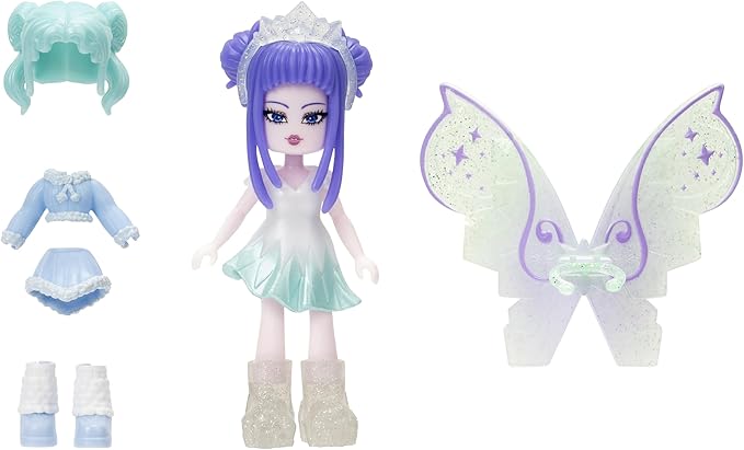 3” Ice Fairy Fashion Doll - 1 Figure with 9 Fashion Accessories - Virtual Item Code Included - Series 2 - Ages 5+