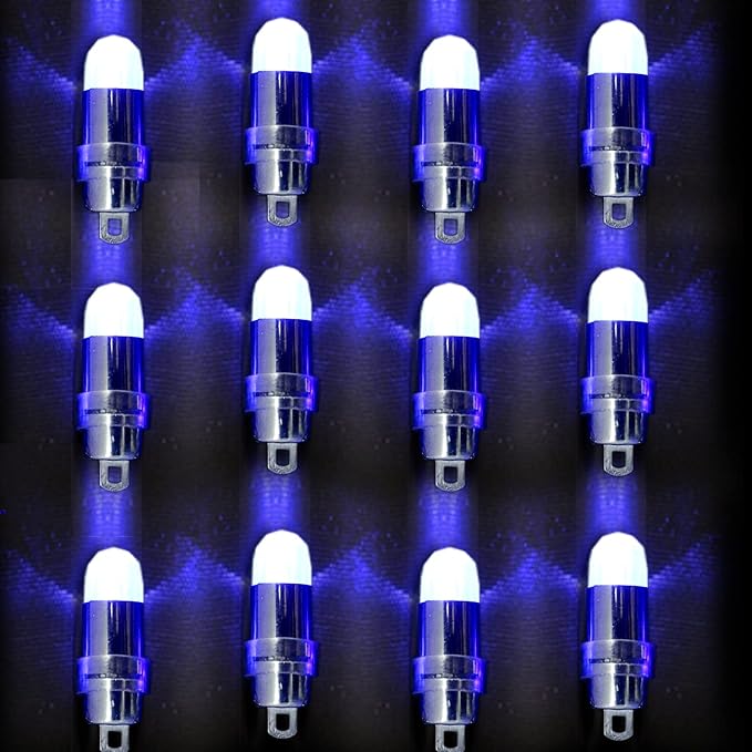 Non-Blinking Water Proof LED Mini Light Light up Paper Lanterns,Balloons,or Vase for Birthday Party or Wedding Decoration (Blue, Pack of 12)