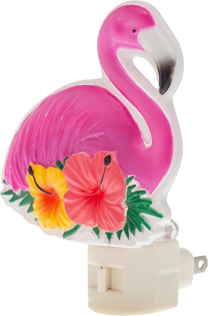 Creative Hobbies Tropical Flamingo Night Light - Includes 5W C7 and Rotational Socket with On/Off Switch