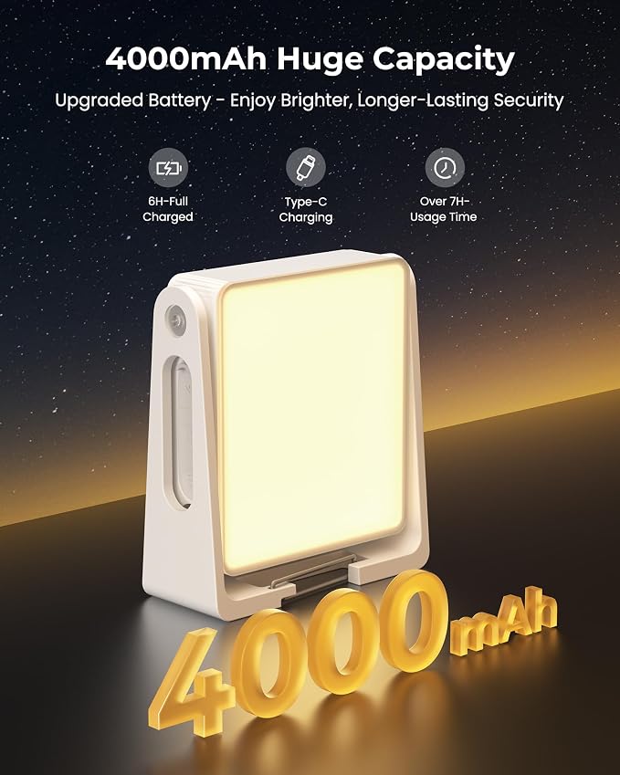 PopoIron LED Camping Lantern, 4000mAh Camping Lights with 3 Colors and Dimmable Brightness, 2-in-1 Flashlight & Emergency Indoor Lantern for Home Power Outages Camping Hiking Hurricane