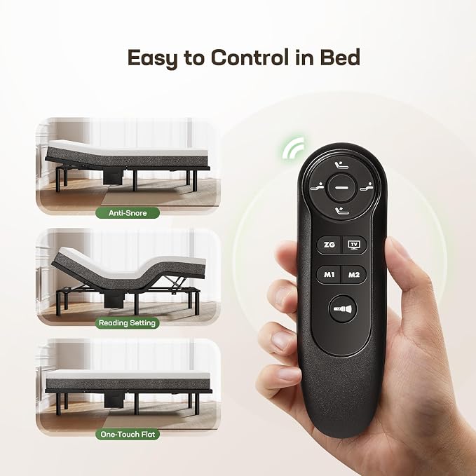 Marsail Twin XL Adjustable Bed Base Frame, 4 Ports USB A&C Adjustable Bed Base with Under-Bed Nightlight, 3 Minutes Fast Assembly, Wireless Remote Control Adjustable Bed with 4 Height Options