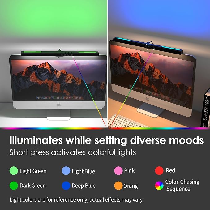 PC Screen Lamp with Remote Control, Adjustable Screen Light Automatic Dimming, LED USB Computer Lamp 15.7 in Monitor Light Bar Lighting for Office Gaming