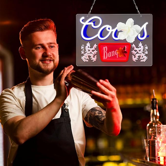 JFLLamp Beer Neon Signs for Wall Decor Crs Banquet Neon Lights for Bedroom Led Signs Suitable for Dormitory Man Cave Christmas Gift