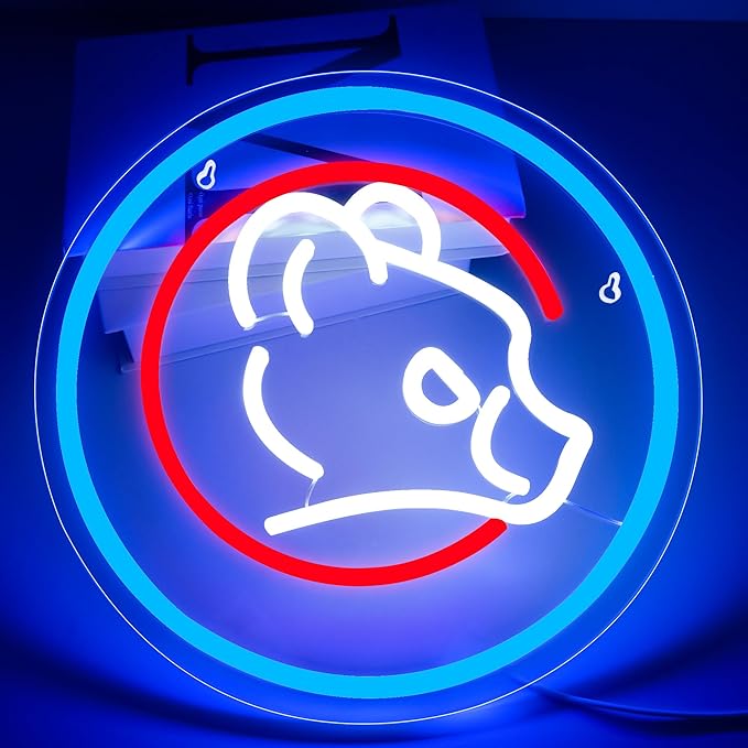 Baseball Neon Sign for Wall Decor Baseball LED Light Up Sign Sports Signs Baseball Decor for Bedroom Boys Room Neon Signs for Man Cave Baseball Gifts for Fans Men Teens Size13.4 * 13.4in（FMXD137）