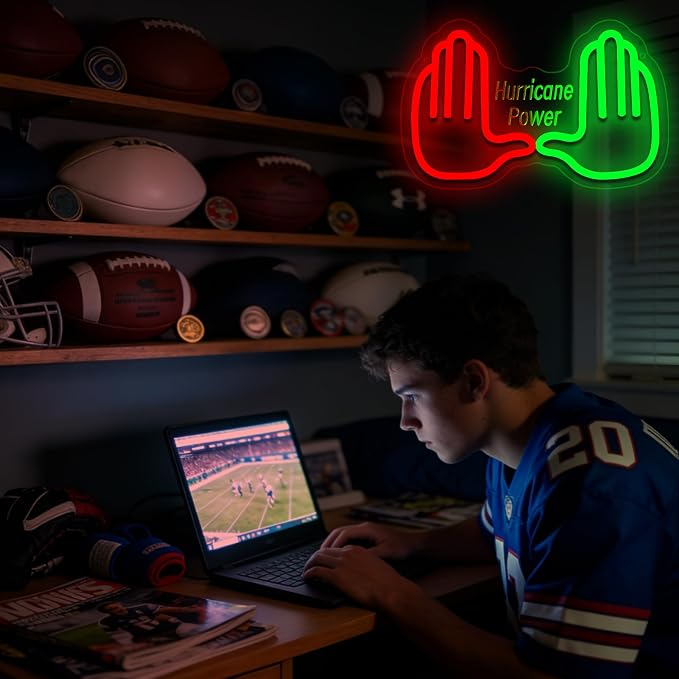 University Neon Sign for Wall Decor Football Neon Light for Man Cave | Dimmable University Led Sign for Fans, Bedroom, Dorm, Game Room,Bar Party Decor, Birthday Gifts for Men 11.8*7.4In