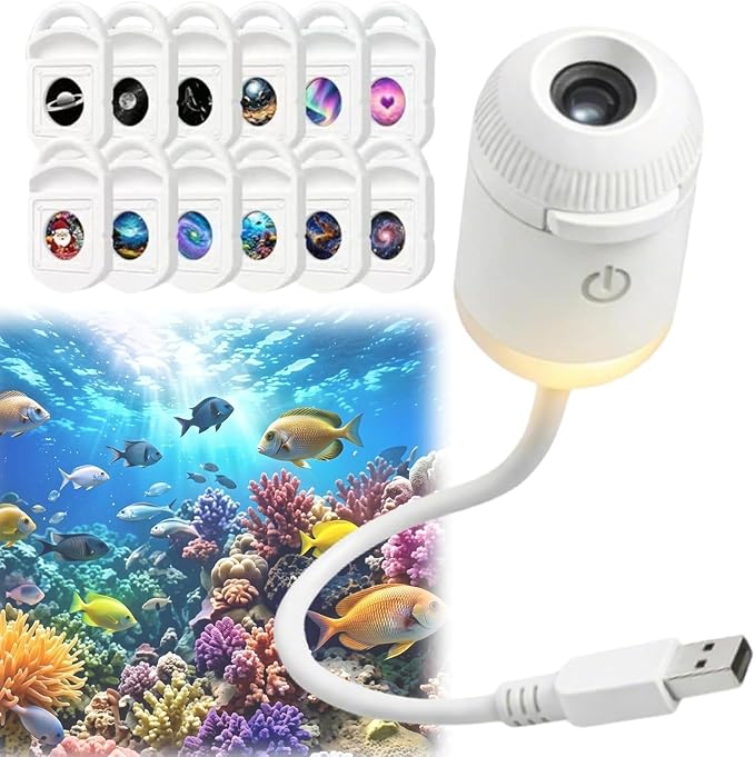 Galaxy Projector Night Light, 2-in-1 Holographic Star 5d Ocean Projector Plug and Play hd Star Smart Dynamic Ceiling Projectors Lamp 360° Space Starry Sky USB Projection
