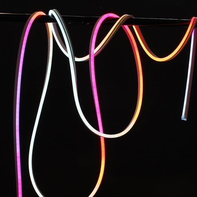 LIFX Supercolor Neon Flex Light Strip, 16ft Bendable RGBW LED Smart Neon, 60 Addressable Color Zones with Polychrome, Wi-Fi No Hub Required, Compatible with Alexa, Google, Apple HomeKit, LFXNEON16