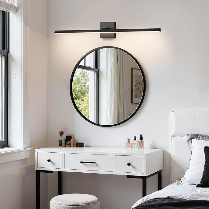 Modern Bathroom Vanity Light 32 Inch Matte Black Dimmable 5CCT LED Vanity Light Bar for Bathroom Lighting Fixtures Over Mirror Cabinets Bedroom, 24W