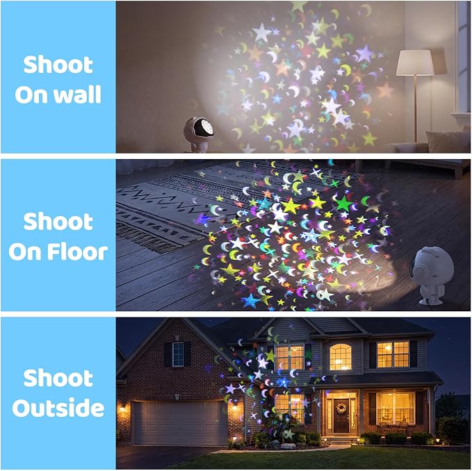 Star Projector Galaxy Light - Astronaut Night Light Projects Stars and Moon, Bedroom Decor for Kids, Birthday Gift for Boys and Girls