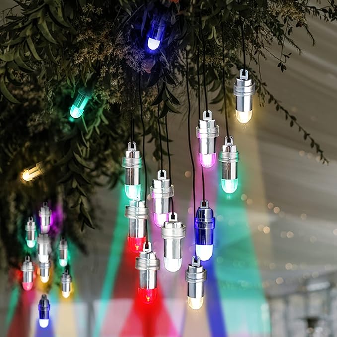 Non-Blinking LED Balloon Lights - Single Small Battery Powered Paper Lantern Lights for Party or Wedding Decoration (Green, Pack of 24)