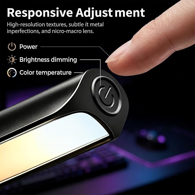 Monitor Light Bar for Computer Screen, 17.7 Inch Computer Monitor Lamp with 3 Color Modes, Touch Control Screen Light Bar, Eye Caring LED Desk Light for Monitor and Laptop