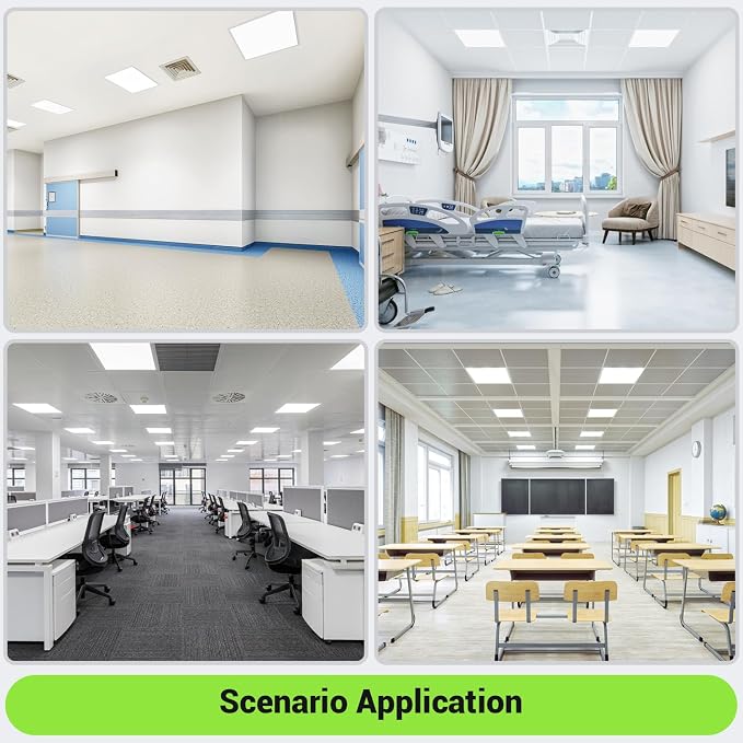 2x2 LED Light Flat Panel, 40/35/30/25/20W, 5 Color Temps 2.7K/3K/3.5K/4K/5K, Dimmable (0-10V) Recessed Ceiling Lights, 5200 LM, Fixture Flush Mount Ceiling for Office Kitchen Garage ETL-2Pack