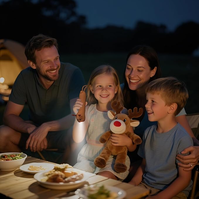 Silicone Deer Rechargeable Flashlight, Dimmable Hanging Night Light for Camping, Night Walks and Home Use, Animal Themed Themed Portable Torch