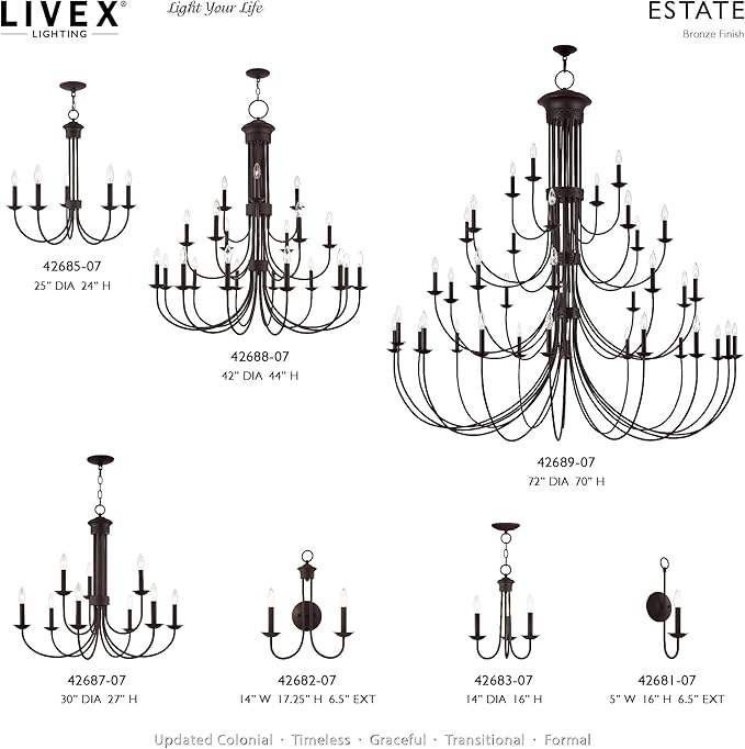 Livex Lighting 42683-07 3 Light Mini Chandelier