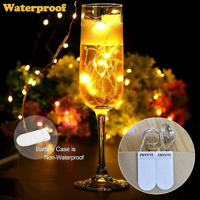Fairy Lights Battery Operated,24 Packs 9.8FT 30LEDs+ 6 Replacement Batteries Firefly Lights Copper Wire String Lights(NO Timer) for Bedroom Wedding Mason Jar Dorm Decor(Warm White)