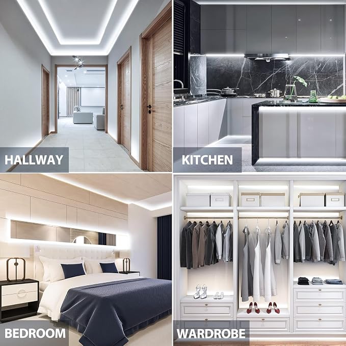 ZSLAIFU COB LED Strip Lights White 6.56ft, 5V Dimmable LED Light Strip, Flexible USB LED Lights for TV, TV Backlighting, Bedroom, Kitchen, Home DIY Lighting