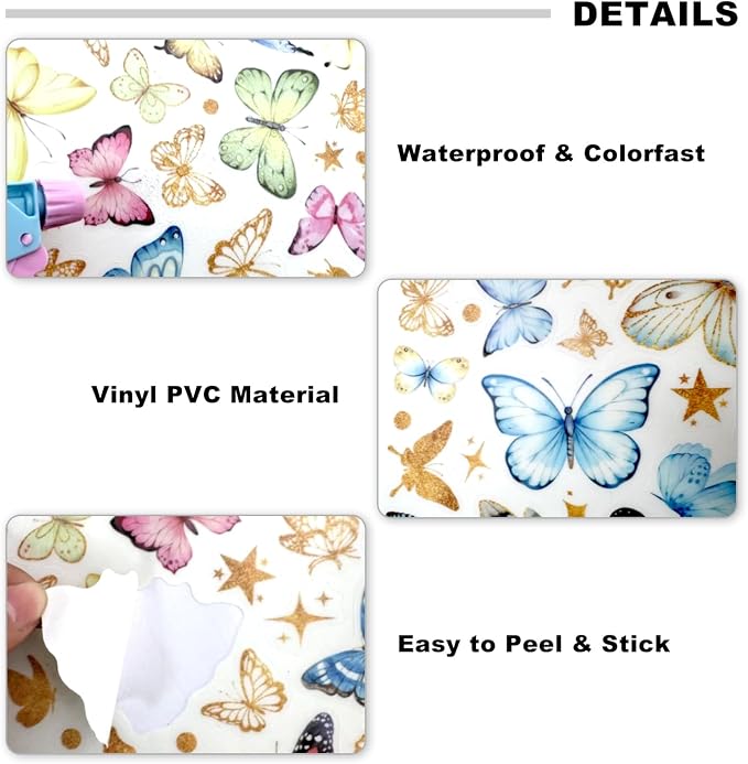 Glow in the Dark Butterfly Wall Stickers Luminous PVC Decals Self-Adhesive Peel and Stick for Kids Bedroom Living Room Nursery Home Decor