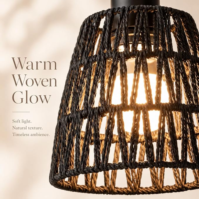 Black Battery Operated Wall Sconces Set of 2, Rattan Wall Sconces with Remote, RGB 15 Colors Dimmable Rechargeable Wall Light, Indoor Wireless Wall Lamp for Bedroom