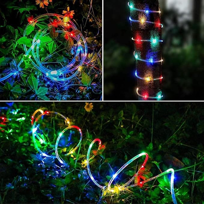 New Upgraded Solar Rope Lights Outdoor Waterproof 19 Modes170ft 500 LED Solar String Lights with Remote Timer Dimmable USB Rechargeable Yard Outside Christmas Lights Xmas Decor (500LED-Multicolor)