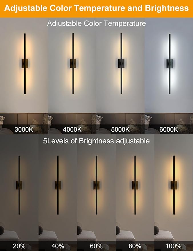 Battery Operated Wall Sconces Set of 2, Wireless Rechargeable Wall Lights | 10000mAh, Remote Control, 4CCT Dimmable, 360° Rotation, Modern Home Decor for Living Room, Bedroom, Hallway, Picture Lighting